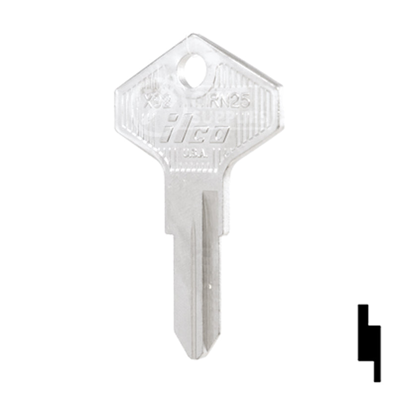 Uncut Key Blank | Renault, Alfa Romeo | RN25, X92 Automotive Key Ilco