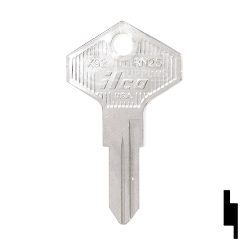 Uncut Key Blank | Renault, Alfa Romeo | RN25, X92 Automotive Key Ilco