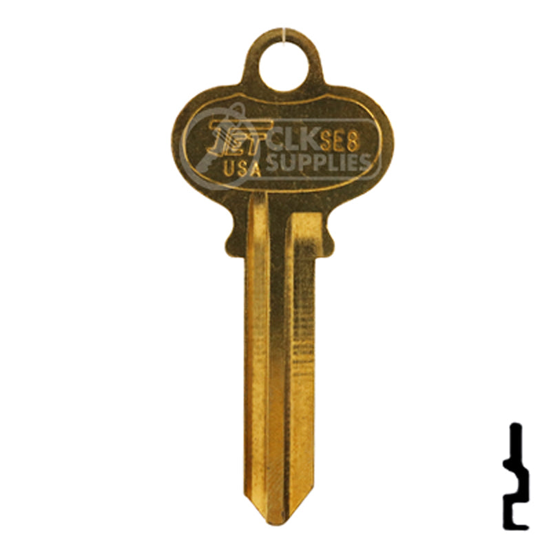 Uncut Key Blank | Segal | SE8-BR Automotive Key JET Hardware Mfg.