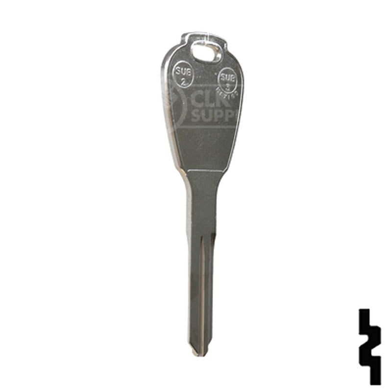 Uncut Key Blank | Subaru | X271 ( SUB2) Automotive Key JMA USA