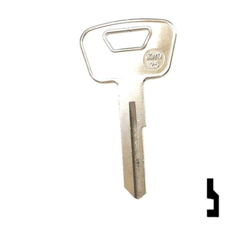 Uncut Key Blank | Toyota | TOYO-25, TA6 Automotive Key JMA USA
