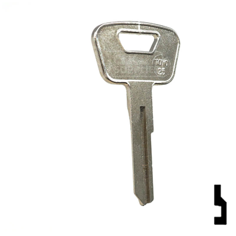 Uncut Key Blank | Toyota | TOYO-25, TA6 Automotive Key JMA USA