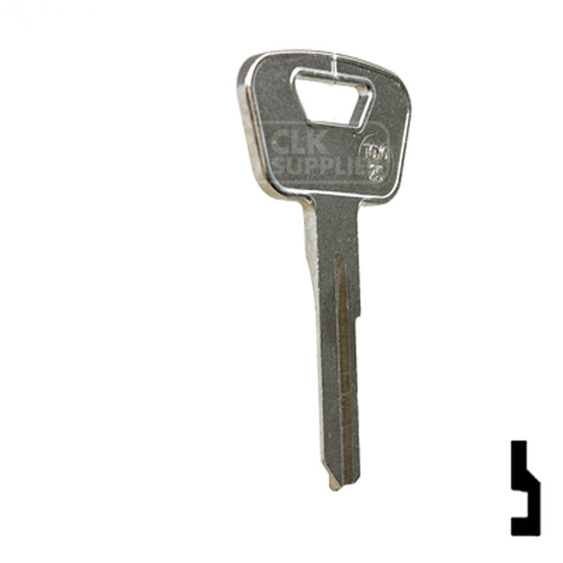 Uncut Key Blank | Toyota | TOYO-25, TA6 Automotive Key JMA USA