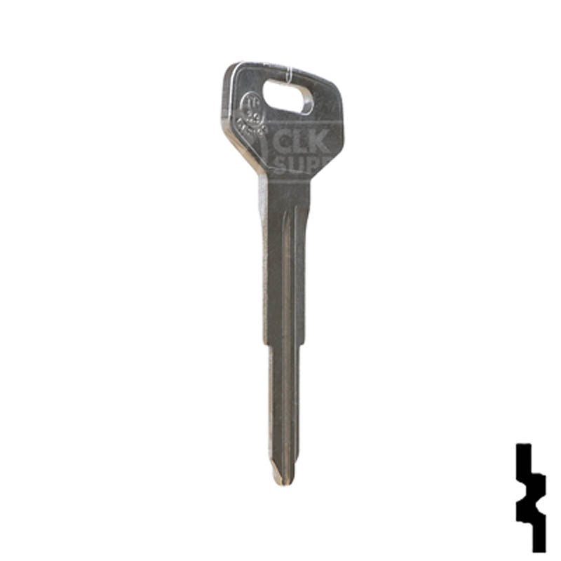 Uncut Key Blank | Toyota | X151, TR39 Automotive Key JMA USA