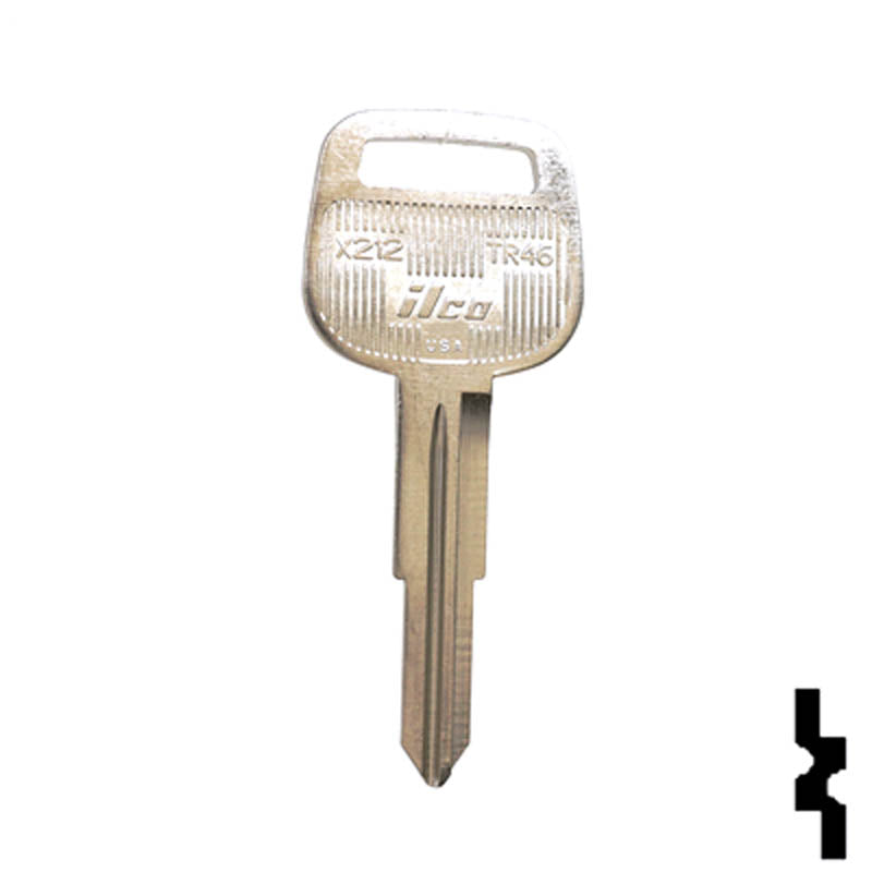 Uncut Key Blank | Toyota | X212, TR46 Automotive Key JMA USA