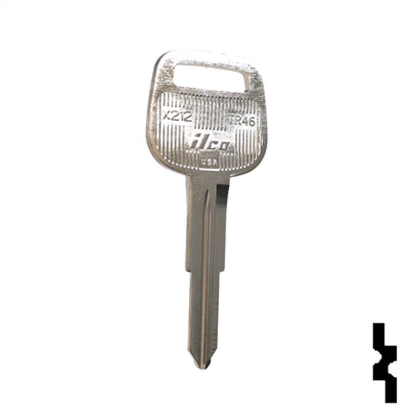 Uncut Key Blank | Toyota | X212, TR46 Automotive Key JMA USA