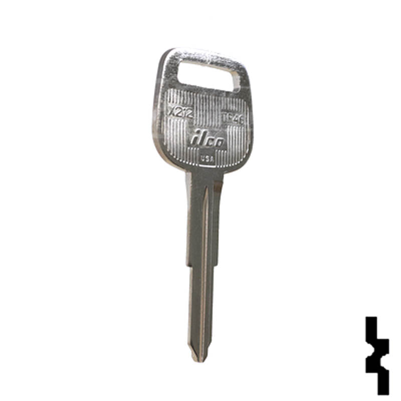 Uncut Key Blank | Toyota | X212, TR46 Automotive Key JMA USA