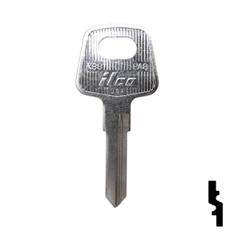 Uncut Key Blank | Volkswagen | Audi | X88 ( PA8 ) Automotive Key Ilco