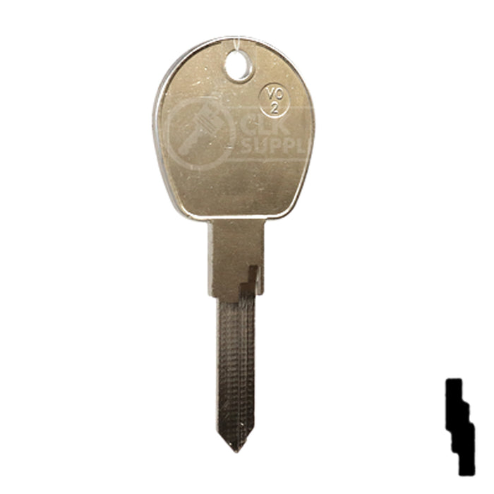 Uncut Key Blank | Volkswagen | VO-2 Automotive Key JMA USA