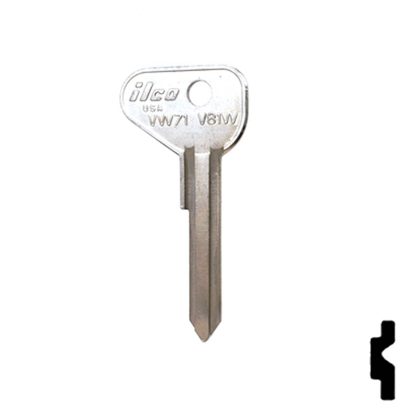 Uncut Key Blank | Volkswagen | VW71 / V81W Automotive Key Ilco
