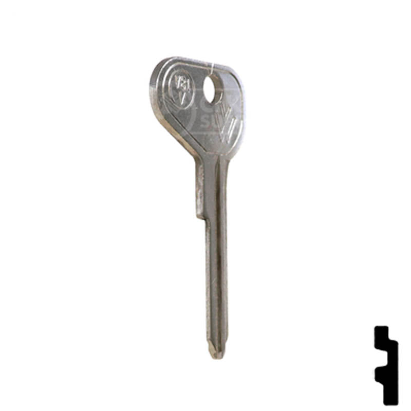 Uncut Key Blank | Volkswagen | VW71A / V29R Automotive Key Ilco