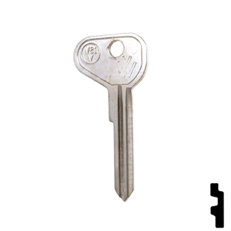 Uncut Key Blank | Volkswagen | VW71A / V29R Automotive Key Ilco