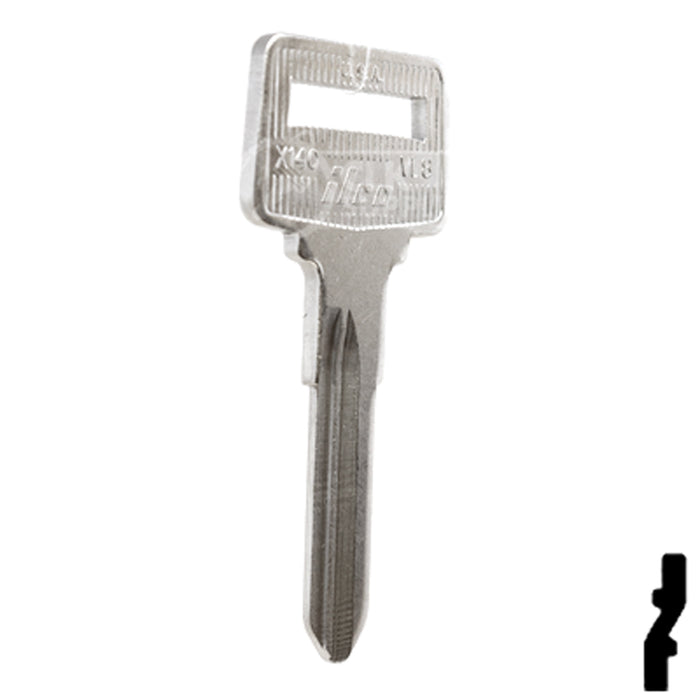 Uncut Key Blank | Volvo | X140, VL8 Automotive Key Ilco