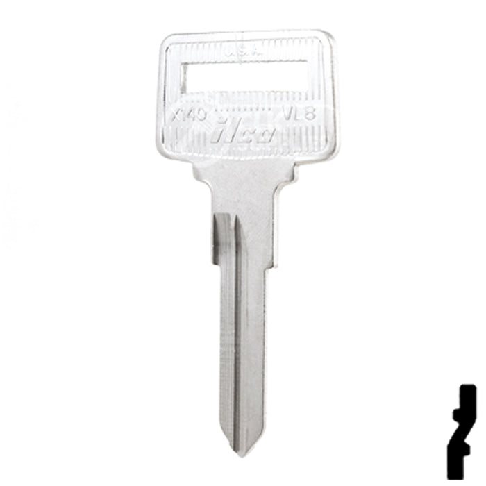 Uncut Key Blank | Volvo | X140, VL8 Automotive Key Ilco