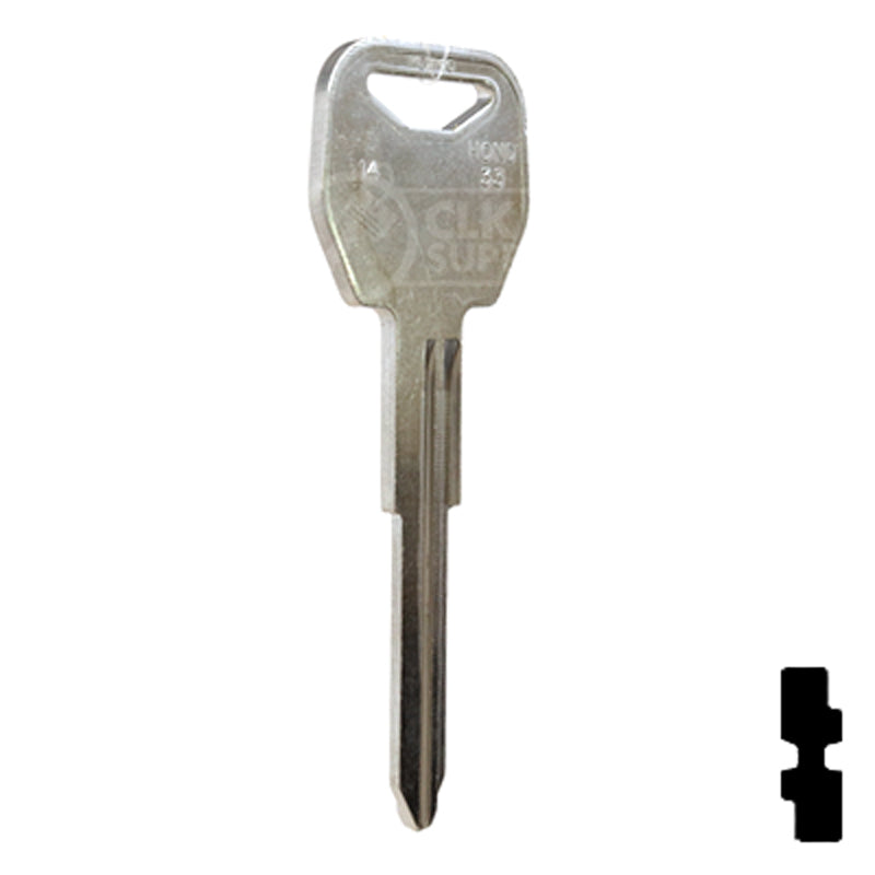 Uncut Motorcycle Key Blank | Honda | HD109, HOND-33 Automotive Key JMA USA