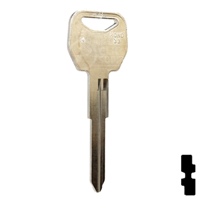 Uncut Motorcycle Key Blank | Honda | HD109, HOND-33 Automotive Key JMA USA