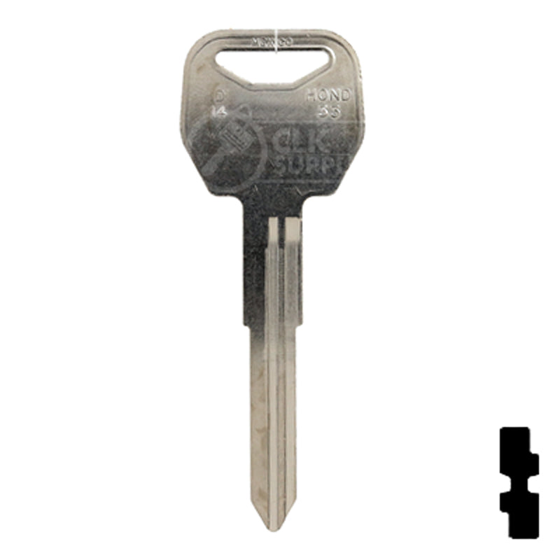 Uncut Motorcycle Key Blank | Honda | HD109, HOND-33 Automotive Key JMA USA