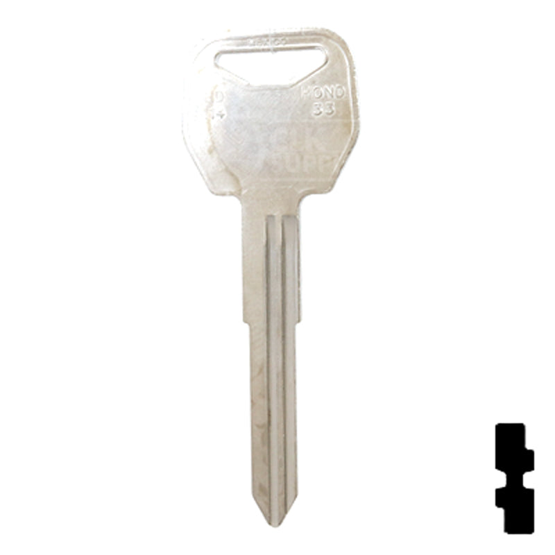 Uncut Motorcycle Key Blank | Honda | HD109, HOND-33 Automotive Key JMA USA