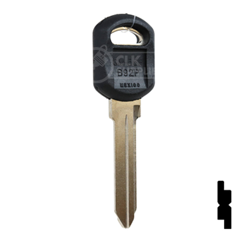 Uncut Plastic Head Key Blank | GM | B92P Automotive Key JMA USA