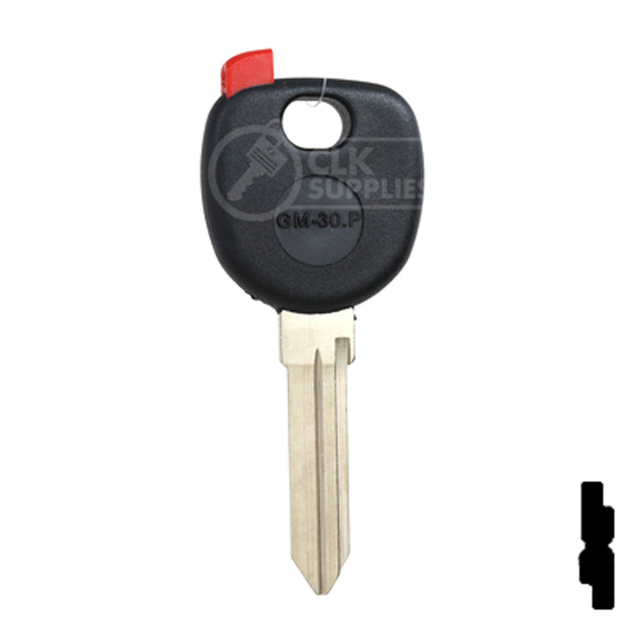 Uncut Plastic Head Transponder Key Shell | Chevrolet | TP00GM-30-P Automotive Key JMA USA