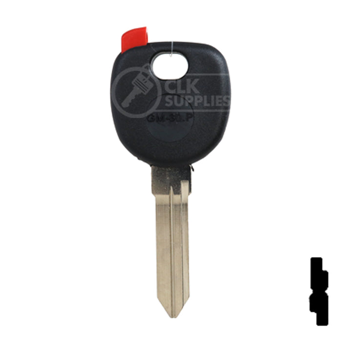 Uncut Plastic Head Transponder Key Shell | Chevrolet | TP00GM-30-P Automotive Key JMA USA