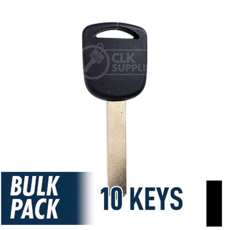 Uncut Transponder Key "V" Chip | Acura | Honda | HO03-PT, 5907553 Pack of 10 Automotive Key JMA USA