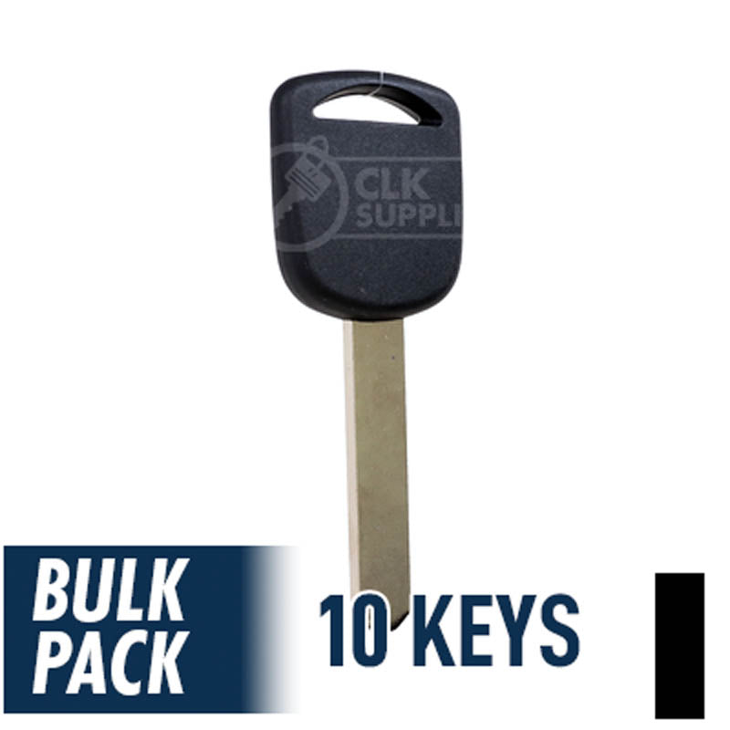 Uncut Transponder Key "V" Chip | Acura | Honda | HO03-PT, 5907553 Pack of 10 Automotive Key JMA USA