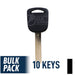 Uncut Transponder Key "V" Chip | Acura | Honda | HO03-PT, 5907553 Pack of 10 Automotive Key JMA USA