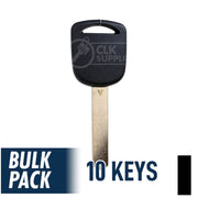 Uncut Transponder Key "V" Chip | Acura | Honda | HO03-PT, 5907553 Pack of 10 Automotive Key JMA USA