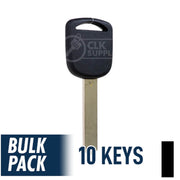 Uncut Transponder Key "V" Chip | Acura | Honda | HO03-PT, 5907553 Pack of 10 Automotive Key JMA USA