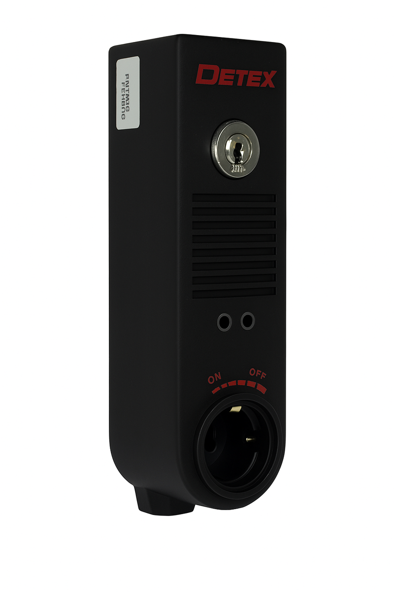 Detex EAX-300 Door Prop Exit Alarm - Battery-Powered, Black Door Prop Alarm Detex