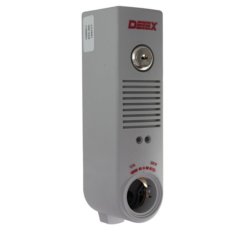 Detex EAX-300W Weatherized Door Prop Exit Alarm - Battery-Powered, Gray Door Prop Alarm Detex