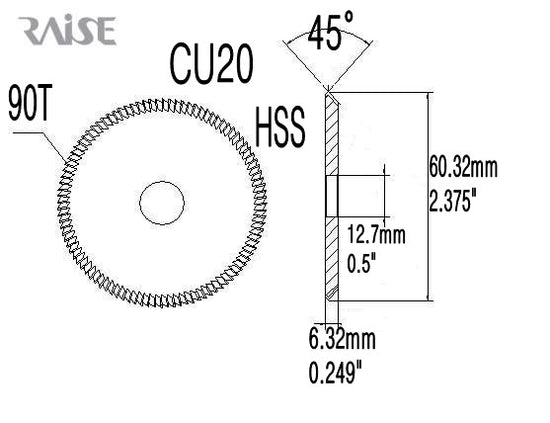 OEM Replacement for CU20 HSS Cutter for Ilco Machines Edge Key Cutting Wheel Raise