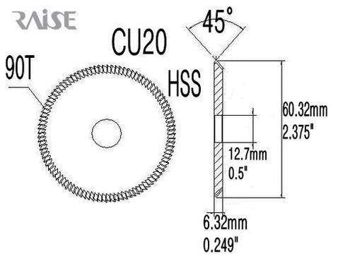 OEM Replacement for CU20 HSS Cutter for Ilco Machines Edge Key Cutting Wheel Raise