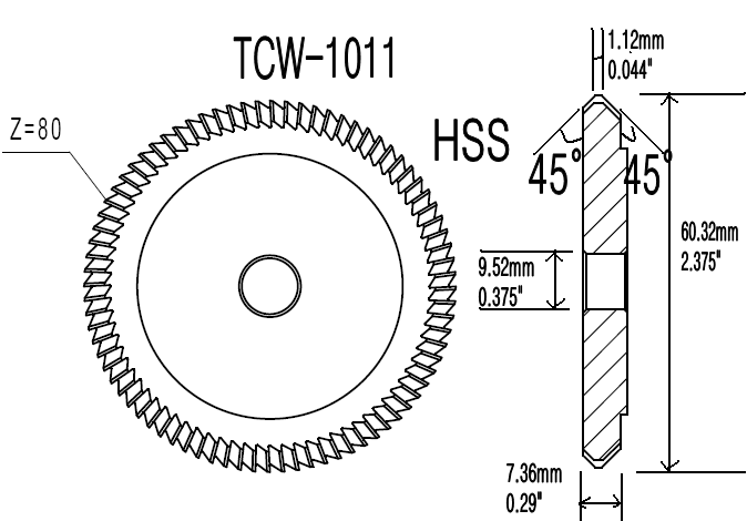 OEM Replacement for CW-1011 HSS Milling Cutter for 1200 Machines Edge Key Cutting Wheel KESA