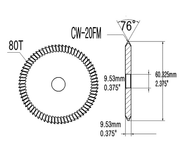 OEM Replacement for CW-20FM One-Step SARGENT HSS Cutter for 1200 Series Edge Key Cutting Wheel KESA