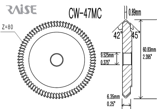 OEM Replacement for CW-47MC HSS Cutter for HPC Machines Edge Key Cutting Wheel Raise