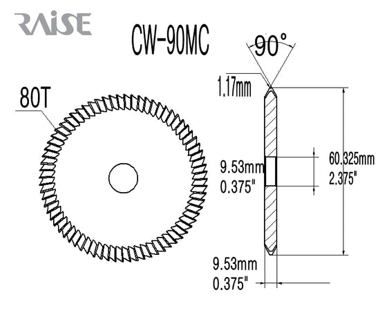 OEM Replacement for CW-90MC Cutter for HPC Machines Edge Key Cutting Wheel Raise