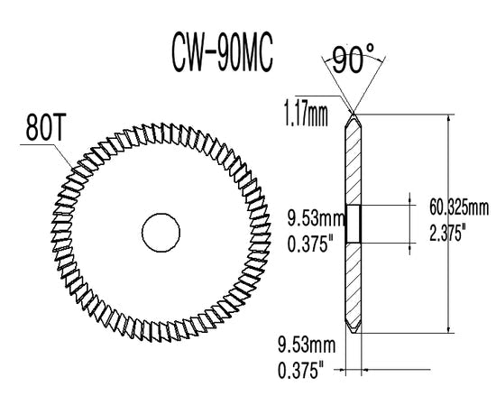 OEM Replacement for CW-90MC Cutter for HPC Machines Edge Key Cutting Wheel KESA
