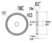 OEM Replacement of 19MC HSS Milling Cutter for Ilco, Keil Edge Key Cutting Wheel KESA
