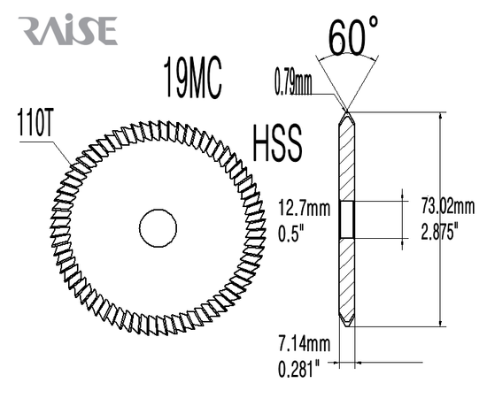 OEM Replacement of 19MC HSS Milling Cutter for Ilco, Keil Edge Key Cutting Wheel Raise