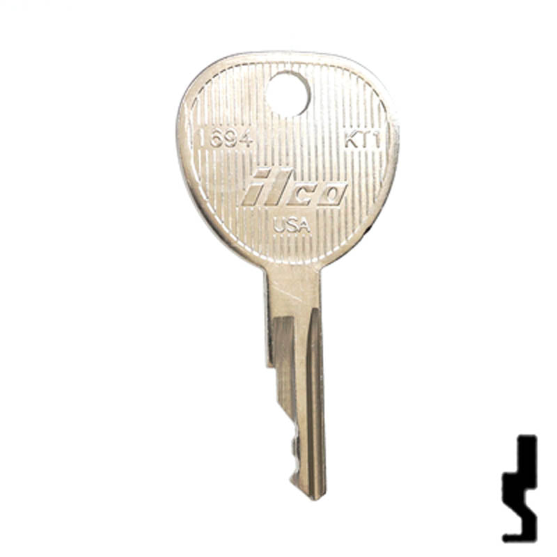Key Blank | Kioti Tractors | 1694, KT1 Equipment Key Ilco