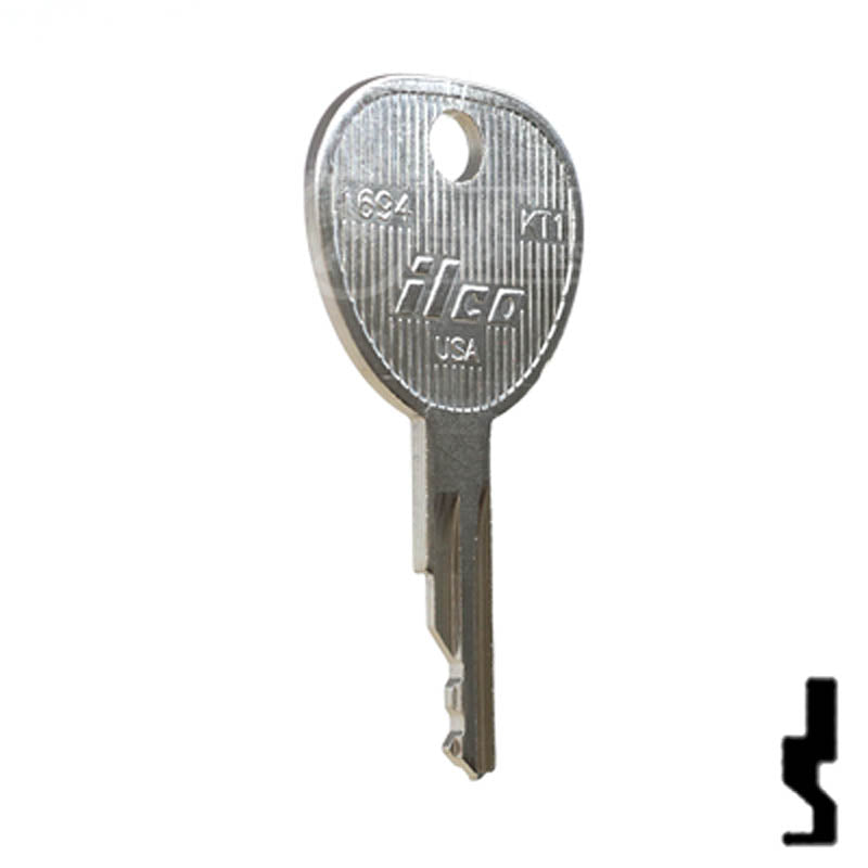 Key Blank | Kioti Tractors | 1694, KT1 Equipment Key Ilco