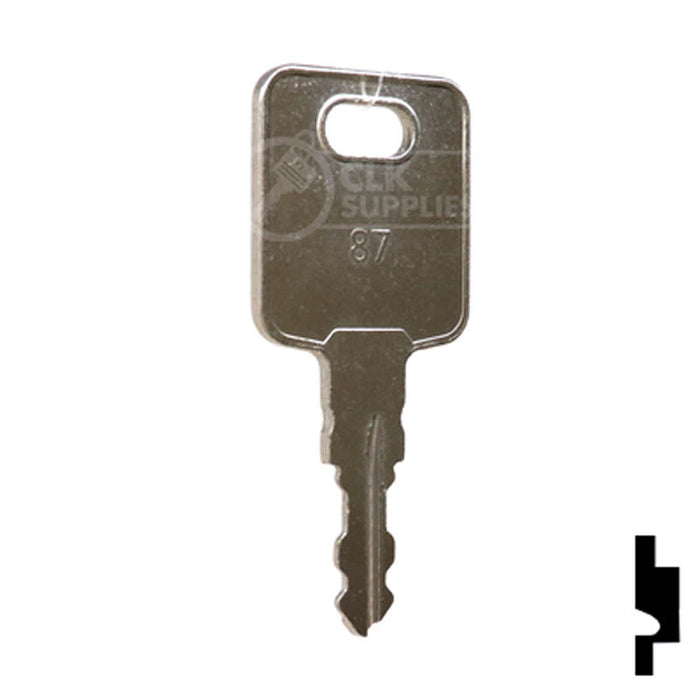 Precut Crane Key | Manitowoc, RV Motorhome| EQ-87 Equipment Key Cosmic Keys