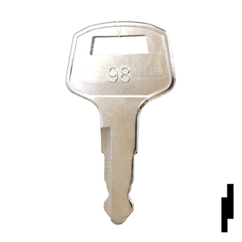 Precut Tractor Key | Kubota | EQ-98 Equipment Key Cosmic Keys
