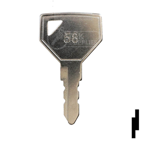 Precut Tractor Key | Yanmar, John Deere | EQ-58, 52160 Equipment Key Cosmic Keys