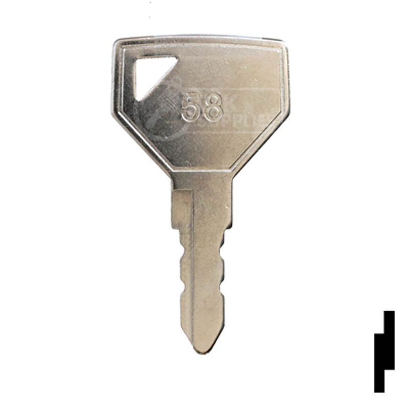Precut Tractor Key | Yanmar, John Deere | EQ-58, 52160 Equipment Key Cosmic Keys