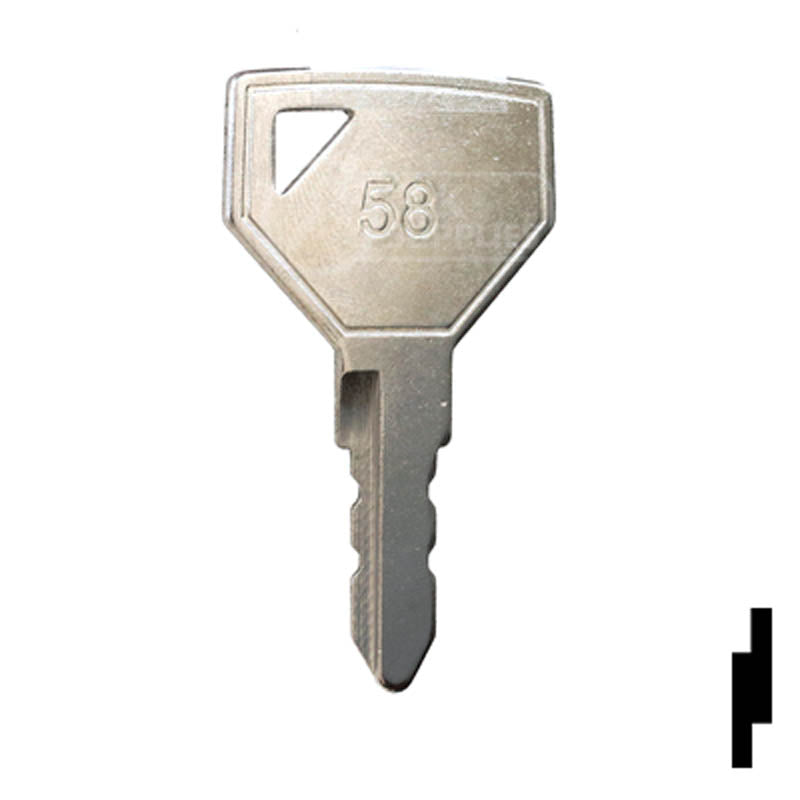 Precut Tractor Key | Yanmar, John Deere | EQ-58, 52160 Equipment Key Cosmic Keys