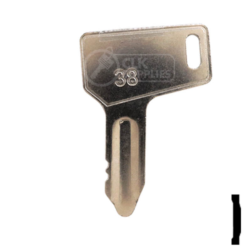 Precut Tractor Key | Yanmar, Takeuchi | EQ-38, 933110-00301 Equipment Key Cosmic Keys