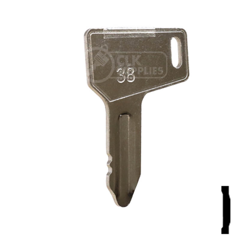 Precut Tractor Key | Yanmar, Takeuchi | EQ-38, 933110-00301 Equipment Key Cosmic Keys